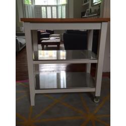 Kitchen Trolley - oak, white and stainless steel