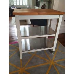 Kitchen Trolley - oak, white and stainless steel
