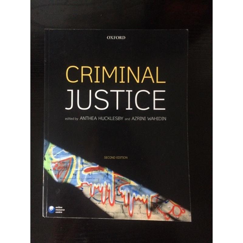 'Criminal Justice' book edited by Anthea Hucklesby and Azrini Wahidin (2nd edition)