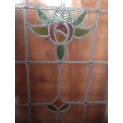 Original 1920s lead stained glass windows x2