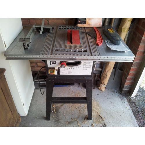 Performance Power 1500W, 254mm Table Saw / Bench Saw Complete With Stand & 3 blades