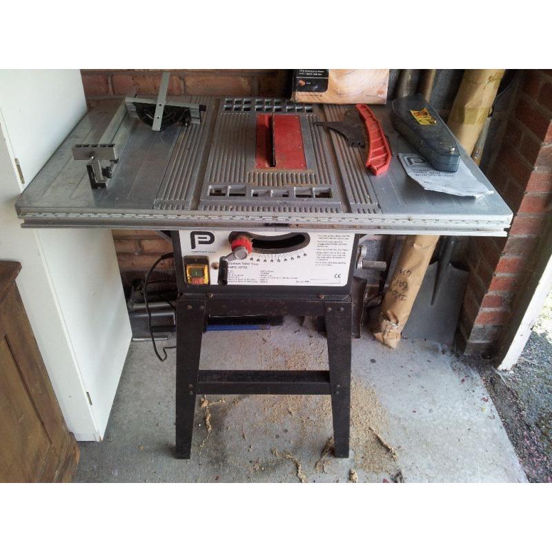 Performance Power 1500W, 254mm Table Saw / Bench Saw Complete With Stand & 3 blades
