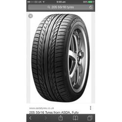 205/55/16 Branded Tyres Wanted Worn Alloys Rims Wheels