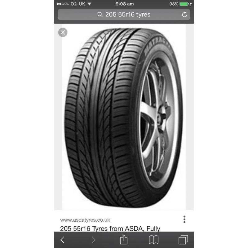 205/55/16 Branded Tyres Wanted Worn Alloys Rims Wheels