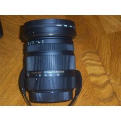 AS NEW!! Sigma 17-50mm f2.8 EX DC OS HSM Lens, Canon fit (Hoya 77mm uv filter) hood and case