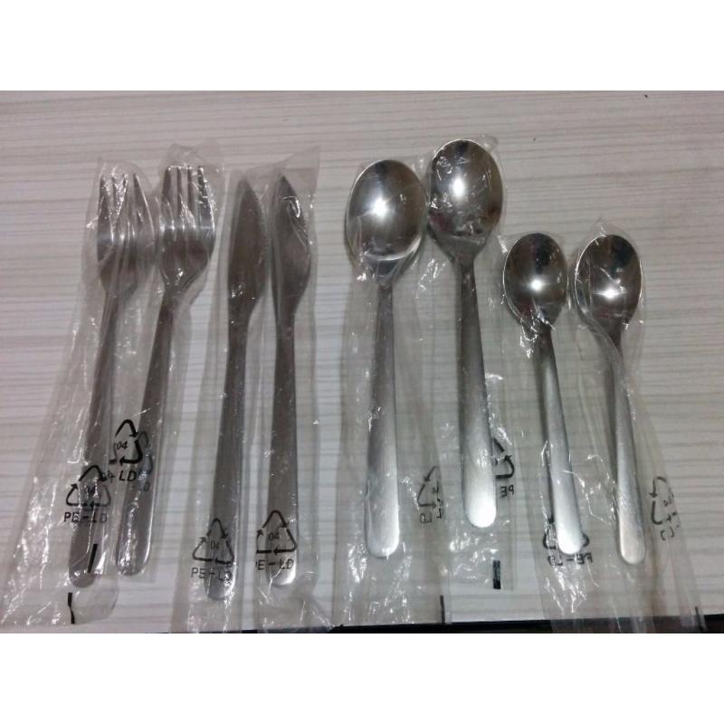 IKEA Cutlery - 2 Sets (Spoon, Fork, Knife, Teaspoon) 8 Pieces - BRAND NEW
