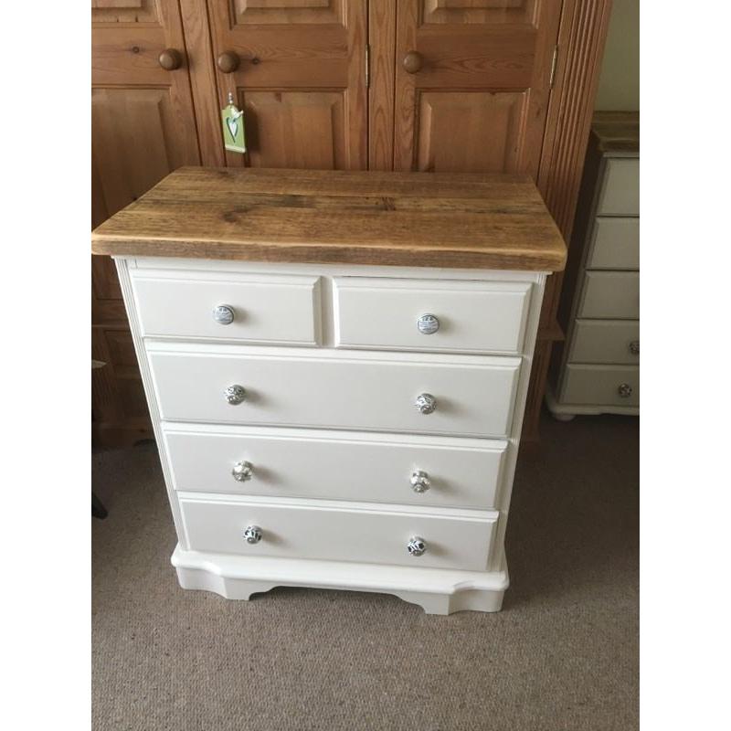 Handpainted solid pine chest of drawers