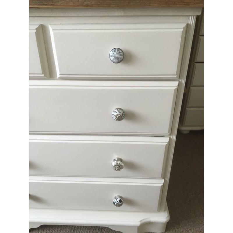Handpainted solid pine chest of drawers