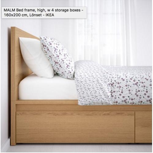King Size MALM Bed Frame and Drawers + Mattress like NEW - Price NEGOTIABLE