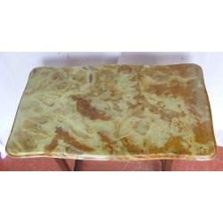 Antique Honey& Gold Pattern Italian Marble Scalloped Table Top 30 x 18 ins.
