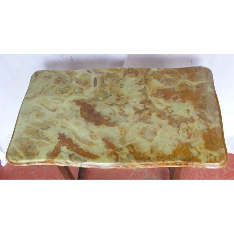 Antique Honey& Gold Pattern Italian Marble Scalloped Table Top 30 x 18 ins.