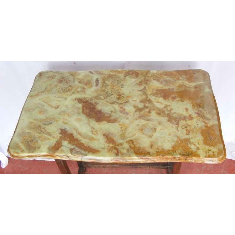 Antique Honey& Gold Pattern Italian Marble Scalloped Table Top 30 x 18 ins.