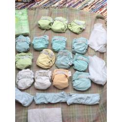 Bundle 15 x cloth washable eco reuseable nappies pop-in closer parent + extras