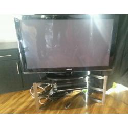 50" Samsung TV and glass stand