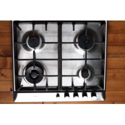 Bosch brushed steel 4-burner hob with wok burner