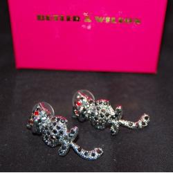 Butler and Wilson collection: Swarovski Crystal cat earrings with moving tail BNIB