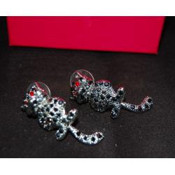 Butler and Wilson collection: Swarovski Crystal cat earrings with moving tail BNIB