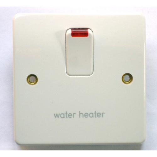 MK 20A DP Water Heater Switch K5423 White with Neon - BRAND NEW