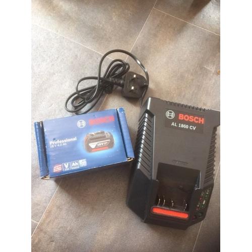 Bosch 18v battery 4Ah and quick charger new