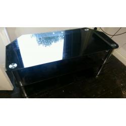 Black glass TV stand
