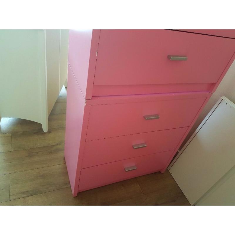 pink chest of drawers x2 please read ad