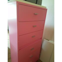 pink chest of drawers x2 please read ad