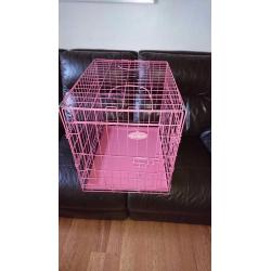 Pink dog cage