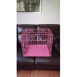 Pink dog cage