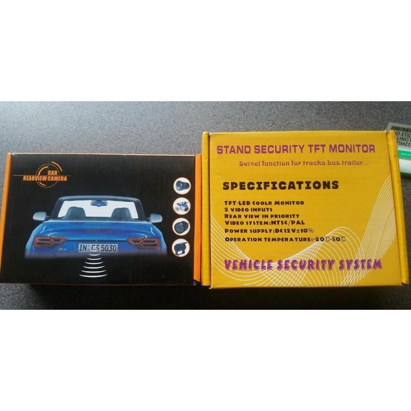 Car rear view camera kit and monitor