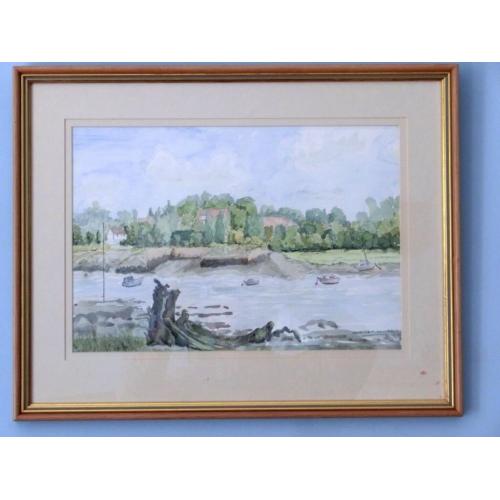 Original Watercolour Painted by Local Artist Patricia M Howles - Cleddau Estuary II