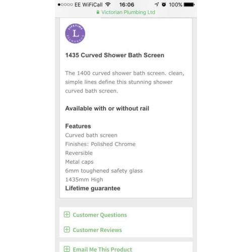Curved shower screen