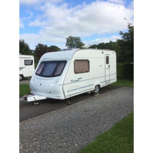 2005 ace jubilee 2 berth caravan, with motor mover and awning plus extras