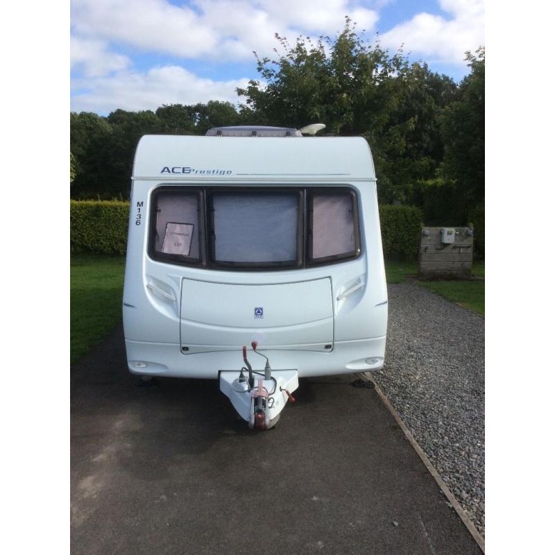 2005 ace jubilee 2 berth caravan, with motor mover and awning plus extras