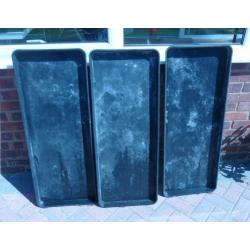 3 large gardening, greenhouse, growing, seed or grow bag trays