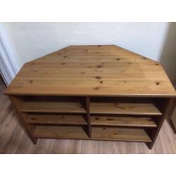 Solid oak Corner tv unit