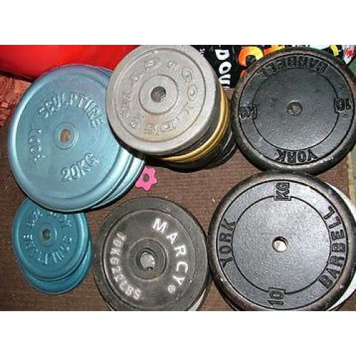 one inch metal weights selection, over 200kg