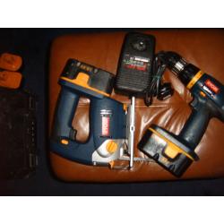ryobi 18volt cordless drill and jigsaw