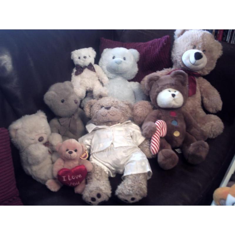 Collection of Teddy Bears..Most large..all very nice condition..