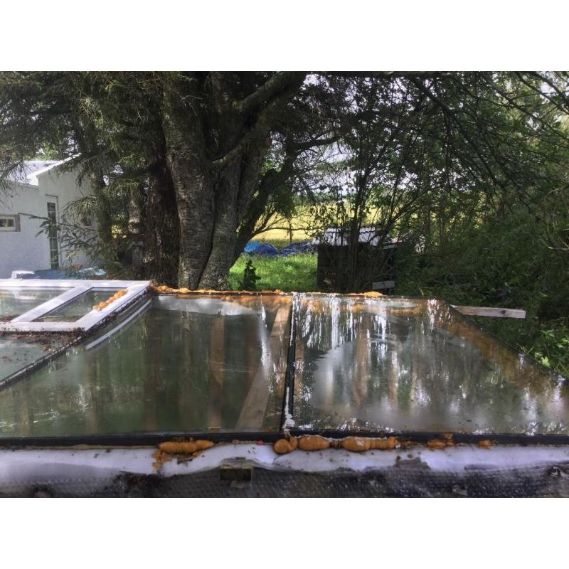 Double glazed glass panels 174x77,4 cm (x2)