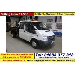 2011 - FORD TRANSIT T350 2.4TDCI 100PS LWB RWD CREW CAB TIPPER (GUIDE PRICE)