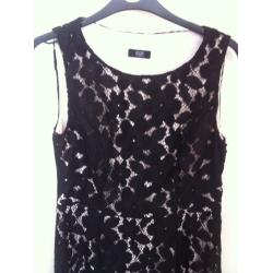 Womens F&F black lace dress, size 12