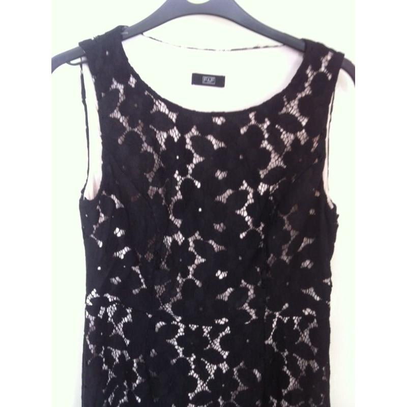 Womens F&F black lace dress, size 12