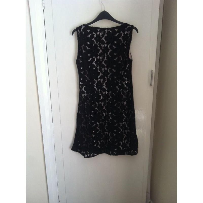 Womens F&F black lace dress, size 12