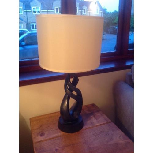 Modern table lamp black and cream