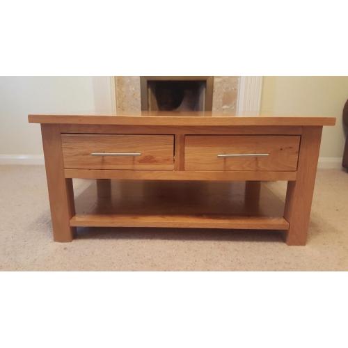 Solid oak coffee table