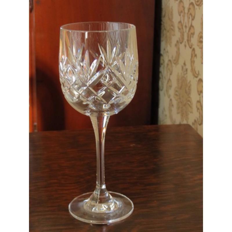 7 Lead crystal wine glasses