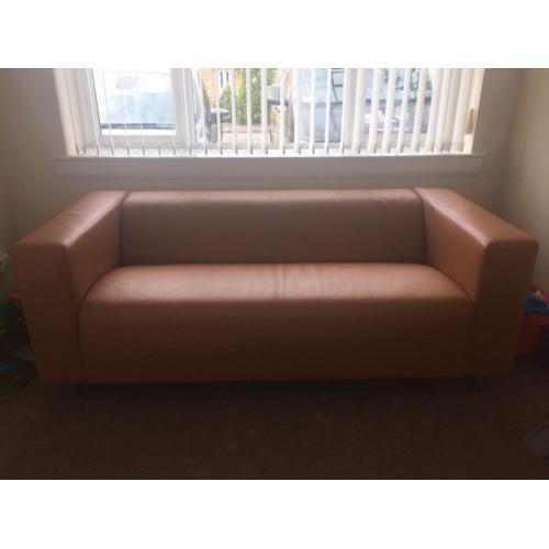 IKEA sofa 2 seater klippan orange/brown