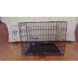 Dog Crate / Puppy Cage 30" Medium Black With Metal Tray NEW