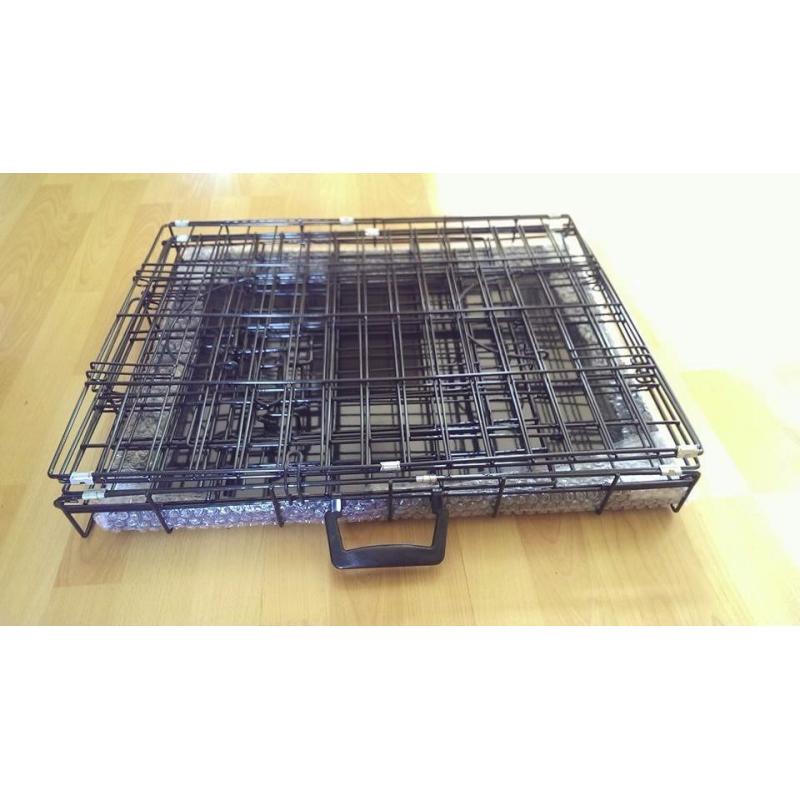 Dog Crate / Puppy Cage 30" Medium Black With Metal Tray NEW