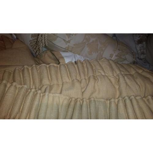 Bespoke Large 3Pcs 460cm 230cmThick Curtains Light Gold Buttermilk Double lined